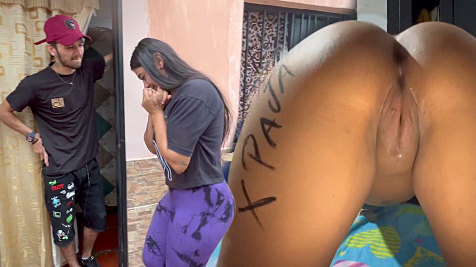 Brunette colombiana se refugia de la lluvia con su vecino y el supo cómo calentarla